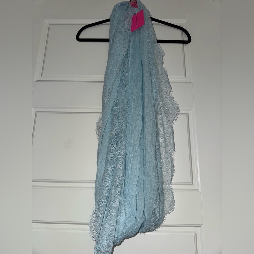 Betsey Johnson Light Blue Lace scarf